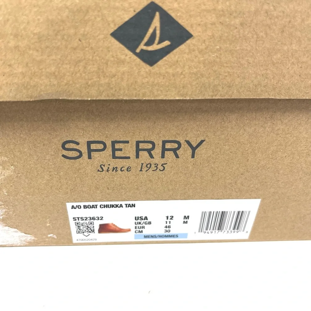 Sperry A/O Mens Boat Chukka Boots‎ Brown Distressed Leather